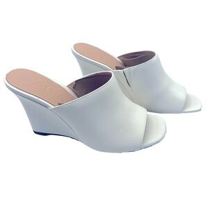 J.Crew Bianca Leather Wedge Sandals in Ivory Color Size 9